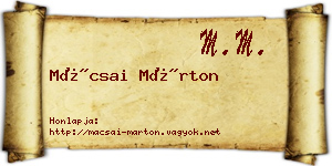 Mácsai Márton névjegykártya