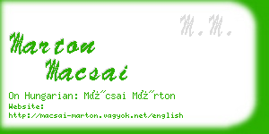 marton macsai business card